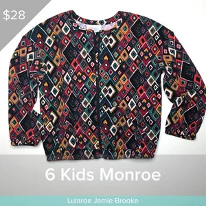 NWT LulaRoe Kids Monroe Jacket Size 6 - Picture 1 of 1