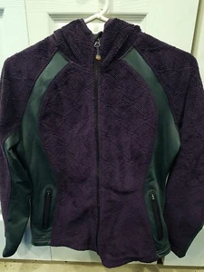 EXCELLENT Eddie Bauer purple zip-up hooded sweatshirt / jacket - womens S - Picture 1 of 6