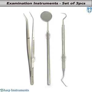  1X Dental Examination Set, Mouth Mirror with Handle, Probe,Hygiene Dentist Kit - Picture 1 of 4