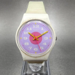 Swatch Paint By Numbers Watch Women 25mm Purple Dial White Tone Round New batt - Picture 1 of 11