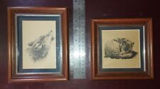 Vintage Wolf Prints Framed and Matted w/ Legend of Dirus Set of 2