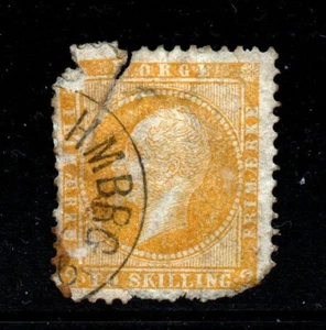 NORWAY SCOTT #2 2s YELLOW FAULTY BARGAIN SCARCE STAMP. FREE SHIPPING IN USA - Picture 1 of 1