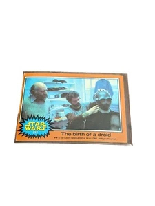 Tarjeta coleccionable 1977 Star Wars Topps Series Orange Border #313 Birth of a Droid - Imagen 1 de 2