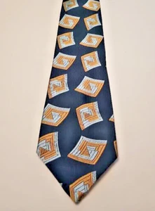Tom James "Corp. Image" Blue w/ Diamond Patterned Silk Tie (60.5" x 4") RN 54726 - Picture 1 of 6
