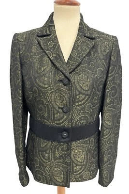 Kasper Women's Forest Green Sparkly Collared Button Up Blazer Jacket Size 6 - Image 1 of 4