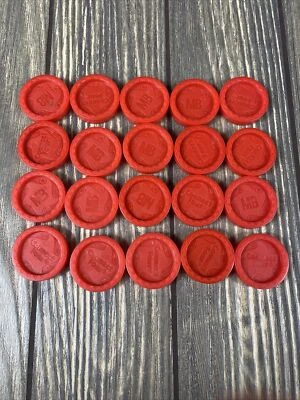 Milton Bradley 2002 Connect Cuatro Piezas de Repuesto 20 Fichas Monedas Rojas Foto 1 de 2