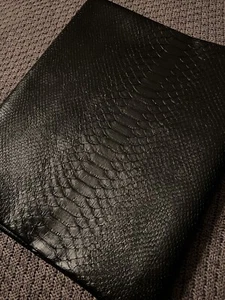 Faux Croc Fabric, Black, 56"x39". Substantial weight, felt back. - Picture 1 of 5