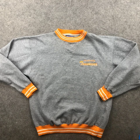 VTG Tennessee Volunteers Sweatshirt Mens Medium Gray Orange Logo Embroidered  * Cover