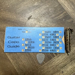 Vintage JIM DUNLOP LOT - Nylon Guitar Pick, Capo, & Capo Guide +1 More Pick - Picture 1 of 12