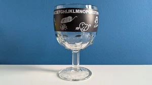 Vintage Mid Century Chalkboard Teacher Bartlett Collins Glass Goblet School 70s - Picture 1 of 11