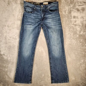 Pantalones de mezclilla TK Axel para hombre 36X31 (etiqueta 34X32) azul bota ajustada larga alta elástica solapa sintética - Imagen 1 de 17
