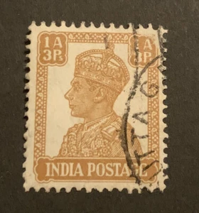 1940-43 India King George VI 1a 3p Brown FU SG269 - Bild 1 von 2
