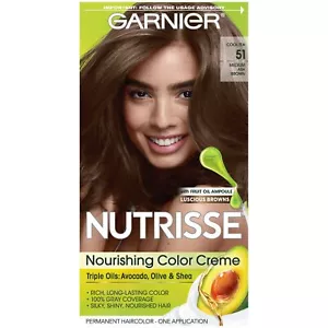 Garnier Nutrisse Nourishing Permanent Haircolor #51 Cool Tea Med Ash Brown 1 ct - Picture 1 of 4