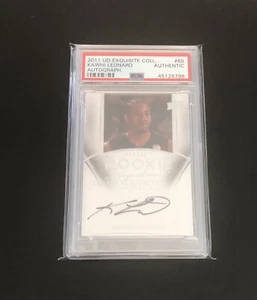 2011 UD Exquisite KAWHI LEONARD RC Autograph Rookie On-Card Auto SP/199 PSA Auth - Picture 1 of 2