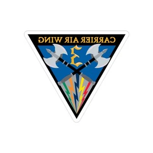 Carrier Air Wing 3 (U.S. Navy) REVERSE PRINT Transparent STICKER - Picture 1 of 16