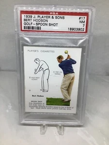 1939 J. Player & Sons Golf #17 Bert Hudson PSA 7 - Imagen 1 de 2