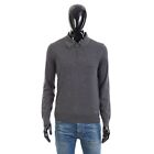 BRIONI 1150$ Polo Sweater With Metal Zip In Gray Wool