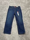 Arizona Jeans Boys 18 Husky Blue Straight Loose Adjustable Waist Mid Wash 32x30