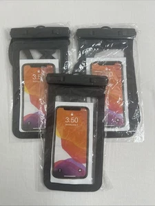 3 Pcs Waterproof Floating Cell Phone Pouch Dry Bag Case Cover For iPhone Samsung - Picture 1 of 4