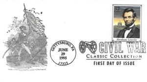 1995 FDC, #2975j, 32c Civil War: Abraham Lincoln, neat cachet - Picture 1 of 1