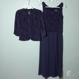 Alex Evenings Set Gr. 6P 6 Petite, Lila Glitzer Hochzeit Jacke Maxikleid - Bild 1 von 14