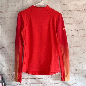Nike Pro Hyper Warm Thumb Hole Mock Neck Long Sleeve Shirt M Top Ombré Pullover - Bild 1 von 11