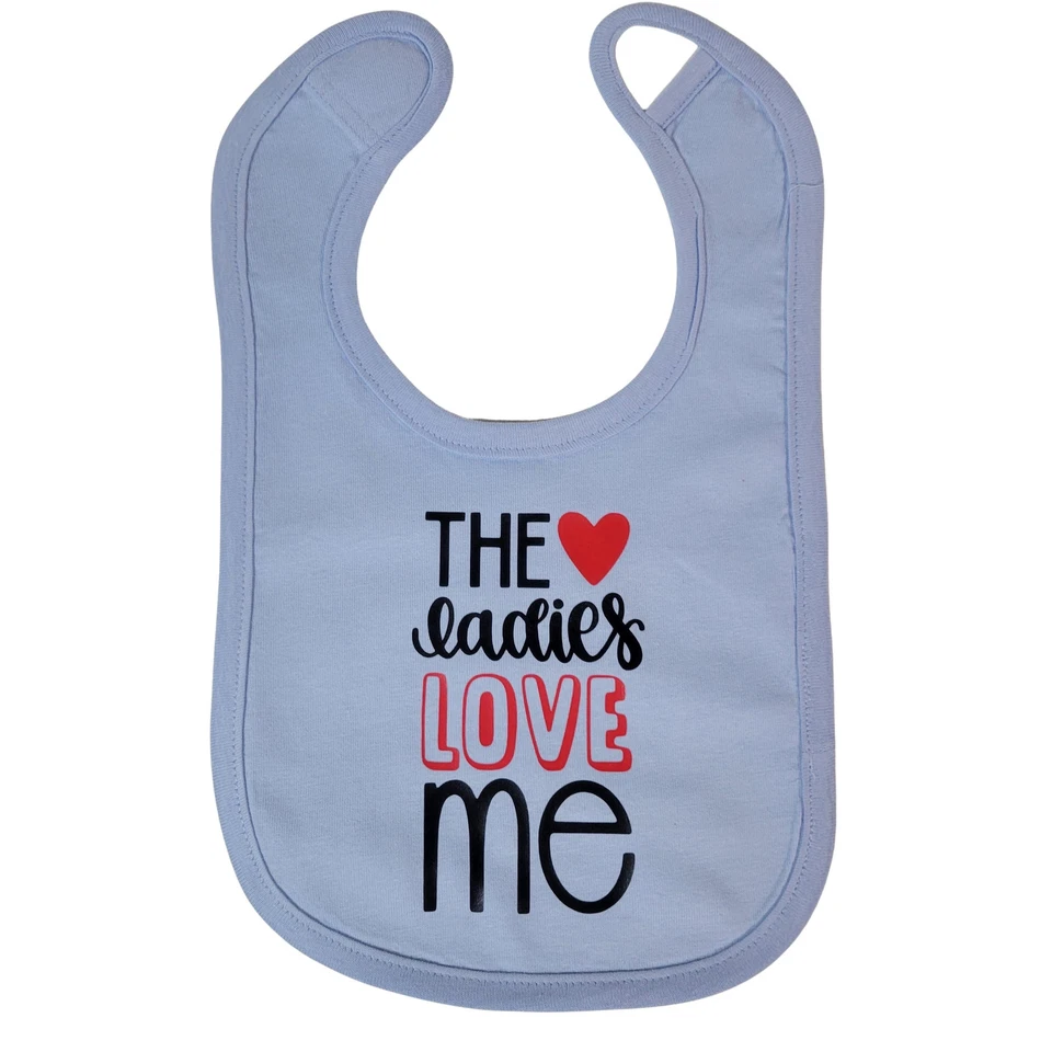 Babero infantil The Ladies Love Me. Dos colores disponibles. Foto 1 de 1