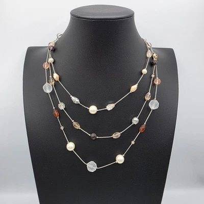 Lia Sophia Multi Hilo Tono Plata Multicolor Cuentas de Plástico Ajustables 13" Foto 1 de 4