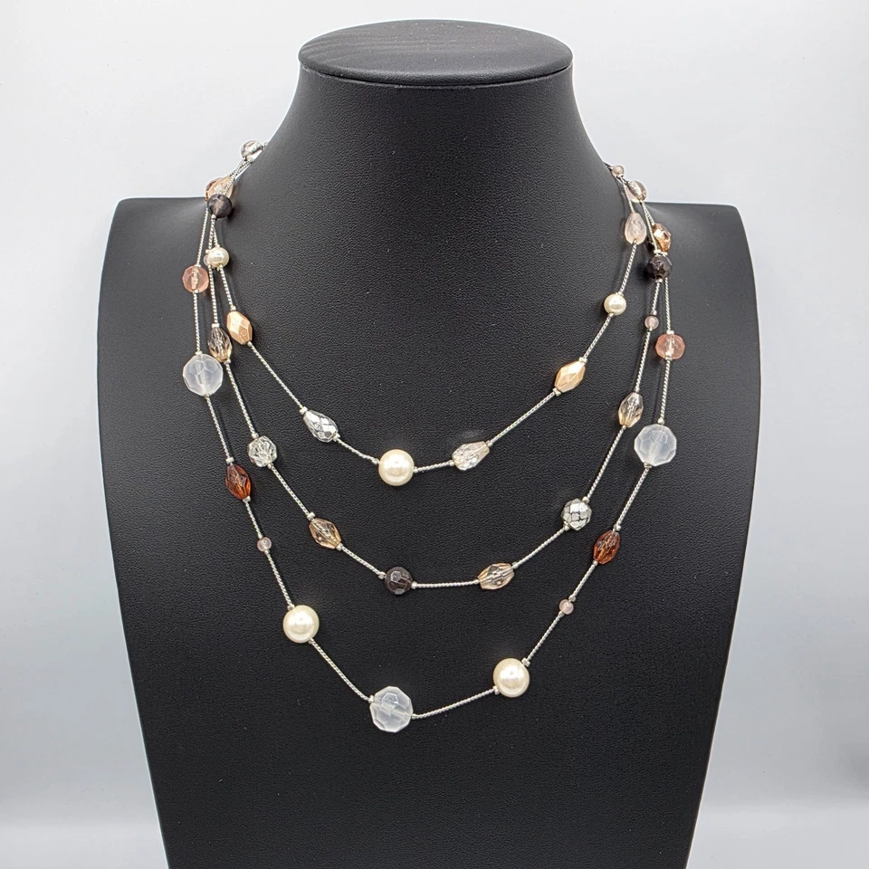 Lia Sophia Multi Hilo Tono Plata Multicolor Cuentas de Plástico Ajustables 13" Foto 1 de 4