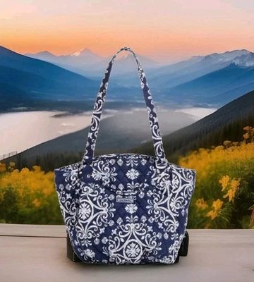 Vera Bradley Glenna Satchel BLUE STEEL MEDALLION Purse Bag Tote New V345 - Image 1 of 4