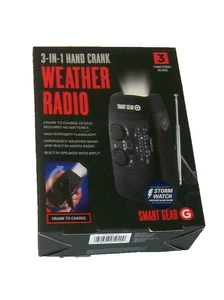 Radio meteo a manovella 3 in 1. Radio AM/FM/WB con luce flash led.  - Foto 1 di 5