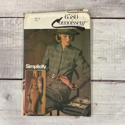 Simplicity 6580 Sewing Pattern Suit Jacket Skirt Lined VTG Miss Size 14 UNCUT - Image 1 of 4