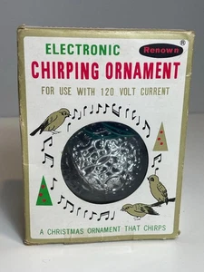 Vintage 70er Jahre elektronischer Weihnachts zwitschernder Vogel Silber filigran Ornament - Bild 1 von 6