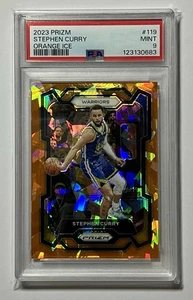 Stephen Curry #119 •PSA 9 MINT• Crack Orange Ice 2023-24 Panini Prizm - Picture 1 of 3