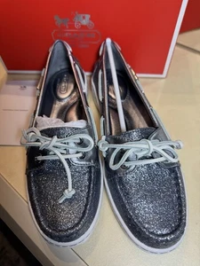 Coach Bootsschuhe Richelle Damengröße 7,5 metallisch Ziegenleder Glitzer Q1876 neu im Karton - Bild 1 von 12