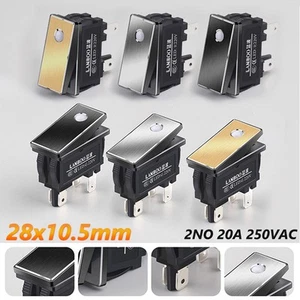 Waterproof On/Off LED Rectangle Rocker Switch 2 Position 2NO 20A Car Dash Boat - Picture 1 of 17