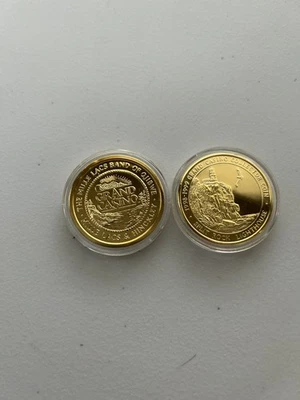 Dos monedas de colección Grand Casino 1998-1999 Split Rock Lighthouse Foto 1 de 2