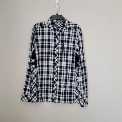 Camisa Icebreaker Merino Brújula Para Hombre M Azul/Blanco A Cuadros Abotonados A Presión Foto 1 de 4