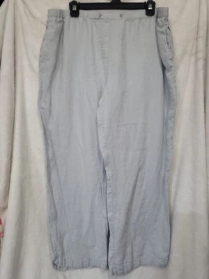 Soft Surroundings 100% Linen Gray Wide Leg Pockets Pants 1X - Image 1 of 4
