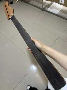 AAA Maple Jazz BASS guitar neck Stainless steel 21fret Roasted flame maple 34in - Picture 1 of 7