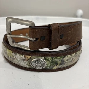 Badger Genuine Leather Belt Camo w/Deer Medallions #B1082 Size 44 - Picture 1 of 10