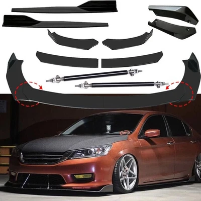 For Honda Civic del Sol Front Bumper Lip Spoiler+Side Skirt Rear Lip+Strut+Rods+ - Imagem 1 de 4