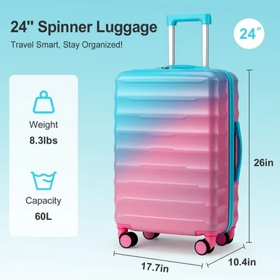 Maletas Expandibles de Carcasa Dura de 20" /24"/ 29" Incorporadas TSA Lock Gradiente Rosa Foto 1 de 4