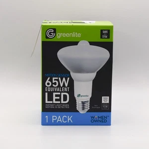 Greenlite BR30 Motion Sensor LED Bulb 65W Eq 8W 3000K Floodlight Indoor/Outdoor - Picture 1 of 8