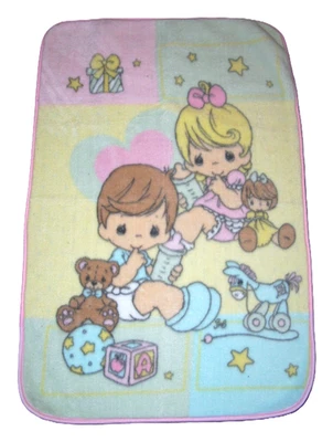 Manta de bebé Precious Moments tiro felpa niño niña oso bola bloque caballo muñeca Foto 1 de 2
