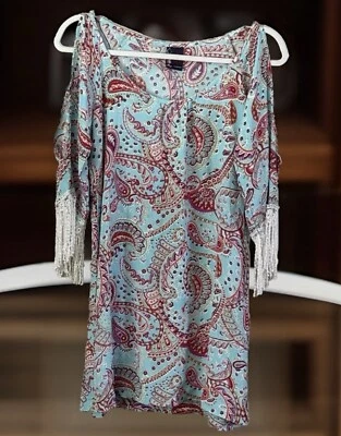 VESTIDO CAMPESINO LUCY LOVE HOMBRO FRÍO MEDIANO BOHO WESTERN FESTIVAL Foto 1 de 4