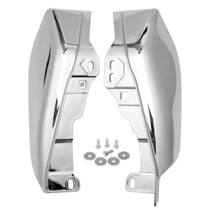 Chrome Mid-Frame Air Deflectors Trim Heat Shield For Harley Touring 2017-UP - Picture 1 of 12