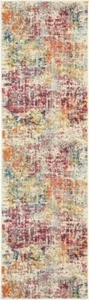 2' X 8' Pink Abstract Power Loom Distressed Non Skid Runner Rug - Picture 1 of 1