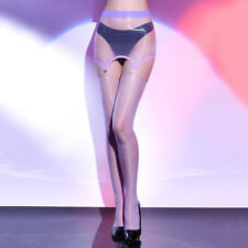 Ultra Sheer Shiny Glossy Suspender Garter Stockings Crotchless Pantyhose Hosiery