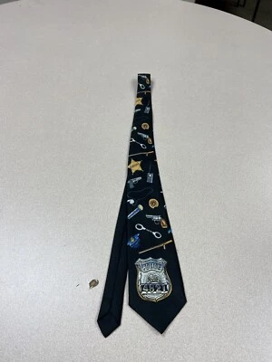 Corbata A. ROGERS 1997 azul vintage temática aplicación de la ley 57 x 3-7/8 5R Foto 1 de 4